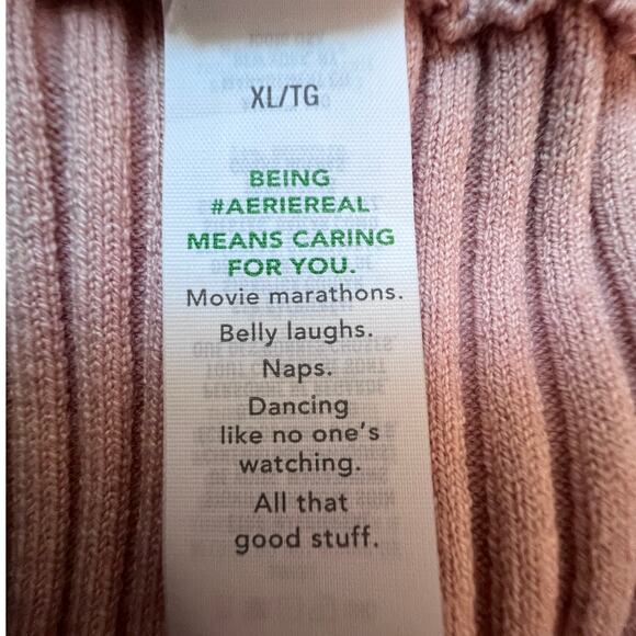 Aerie Top Womens XL Pink Knit Sweater Ribbed Strappy Crop Tank Boho Festival NEW - Picture 9 of 11